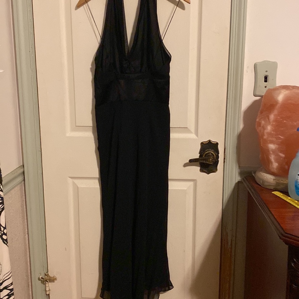 Maggy London Silk Over Satin Halter Dress Size 8 - Picture 6 of 10